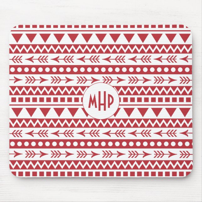 Aztec Pattern custom monogram mousepad (Front)