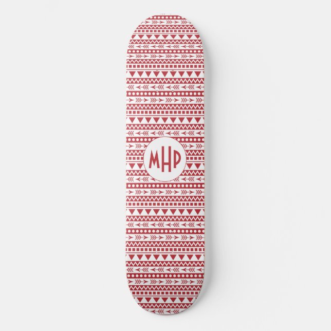 Aztec Pattern custom monogram skateboards (Front)