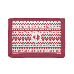 Aztec Pattern custom monogram wallets