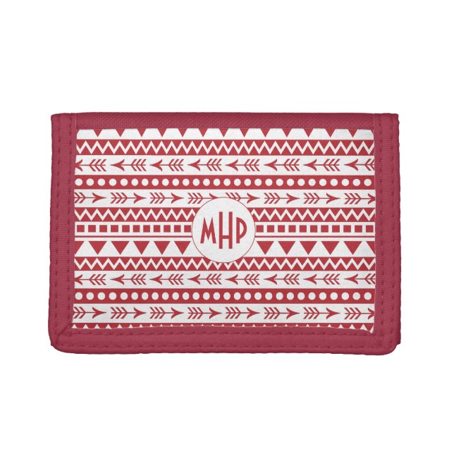 Aztec Pattern custom monogram wallets (Front)