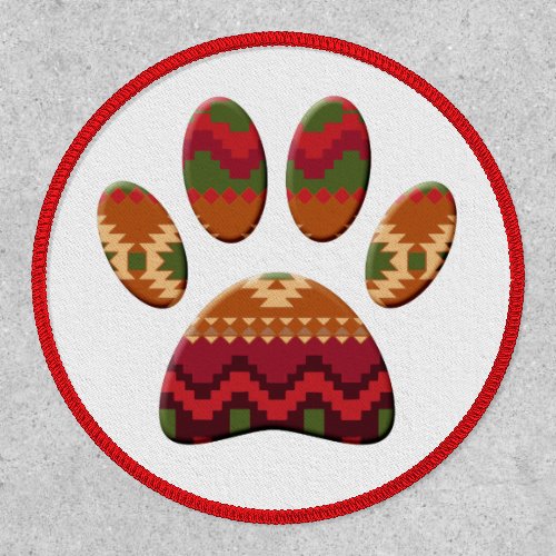 Aztec Pattern Dog Paw Patch