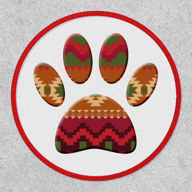 Aztec Pattern Dog Paw Patch (Front)