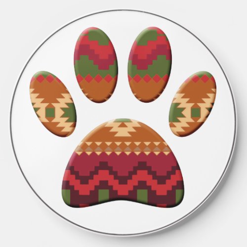 Aztec Pattern Dog Paw Wireless Charger