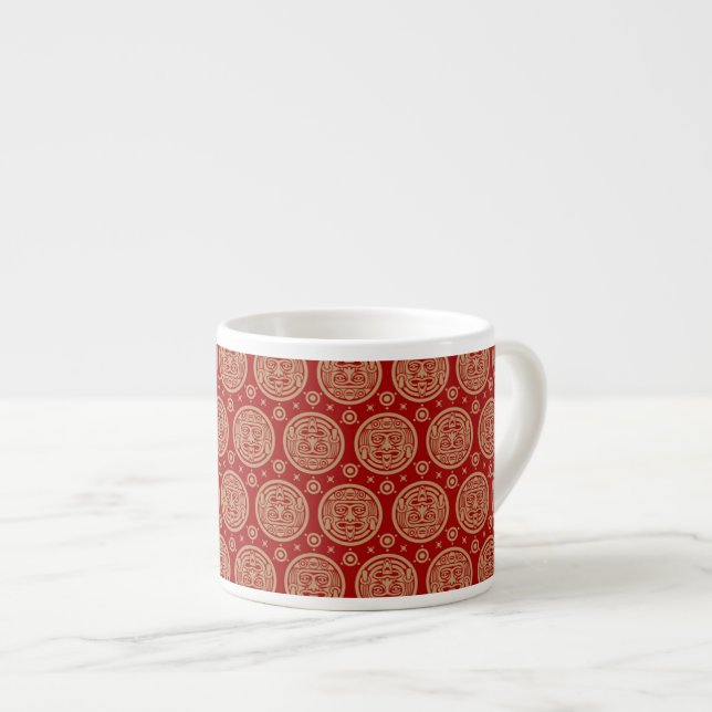 Aztec Pattern Espresso Cup (Front Right)
