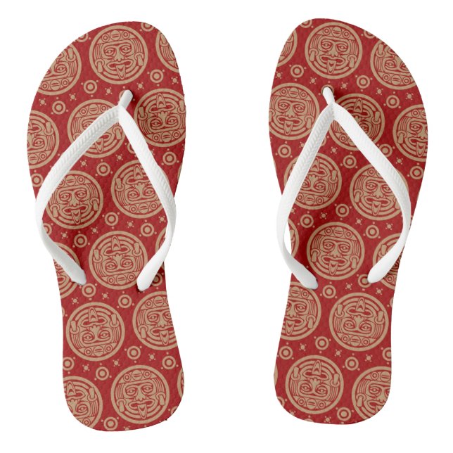 Aztec Pattern Flip Flops (Footbed)