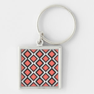 Aztec pattern keychain