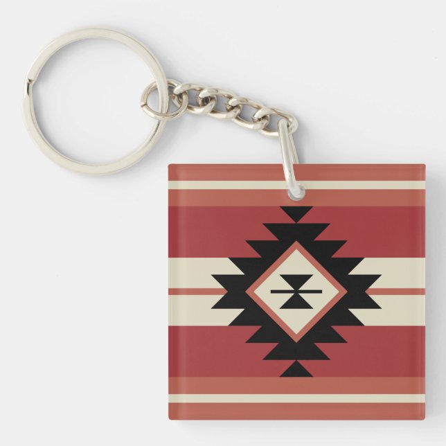 Aztec pattern keychain (Front)
