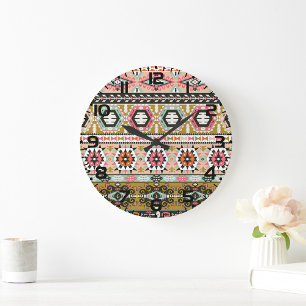 Aztec Pattern Large Clock