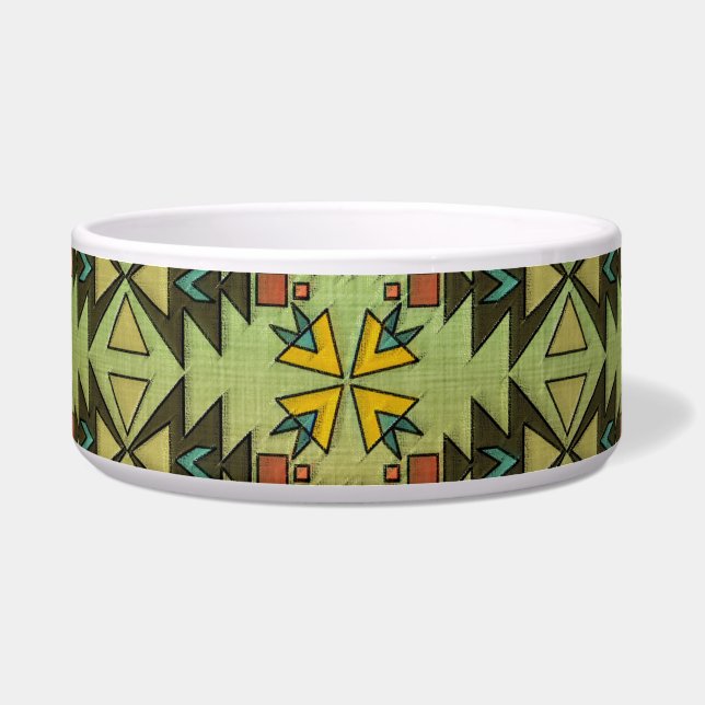 Aztec Pattern Large Pet Bowl (Front)