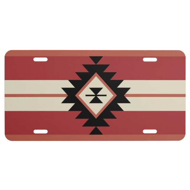 Aztec pattern license plate (Front)