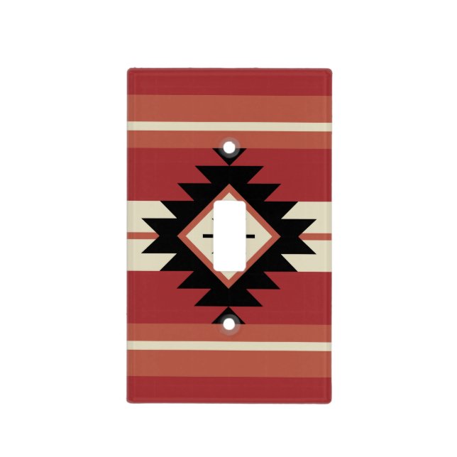 Aztec pattern light switch cover (Front)