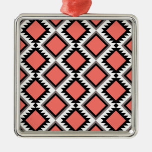 Aztec pattern metal ornament