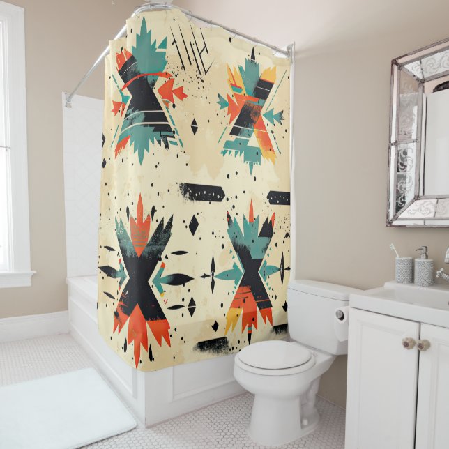 aztec pattern modern qunique stylish shower curtain (In Situ)