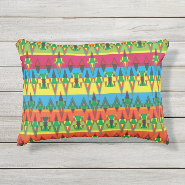 Aztec Pattern Outdoor Pillow (Front)