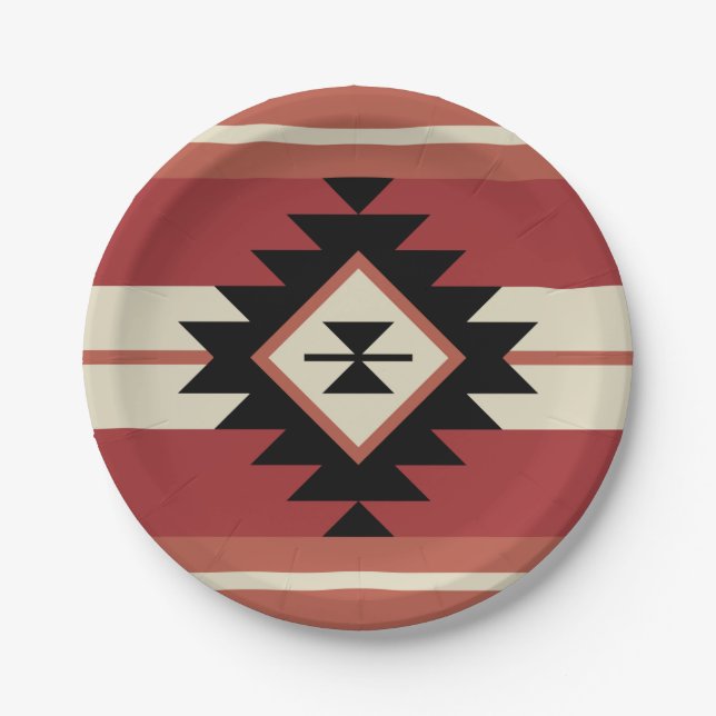Aztec pattern paper plates (Front)