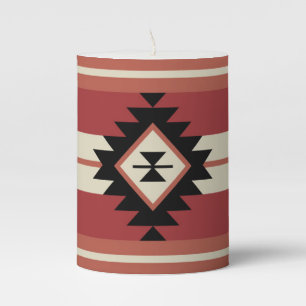 Aztec pattern pillar candle