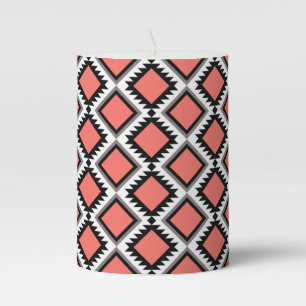 Aztec pattern pillar candle
