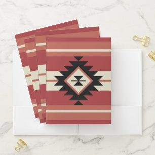 Aztec pattern pocket folder
