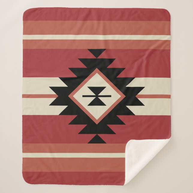 Aztec pattern sherpa blanket (Front)