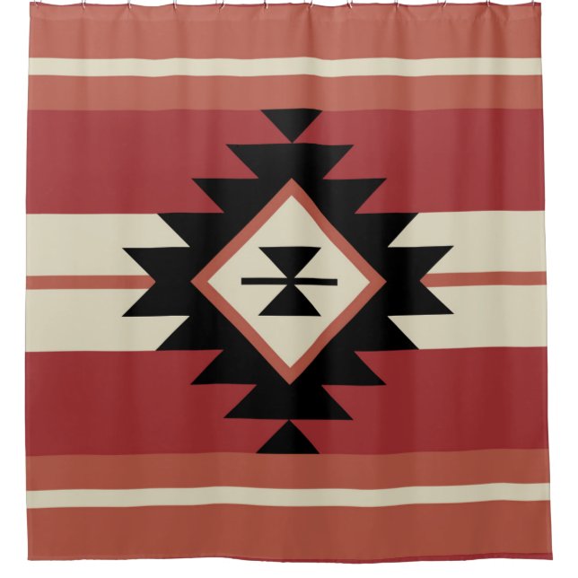 Aztec pattern shower curtain (Front)
