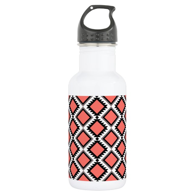 Aztec pattern stainless steel water bottle (Front)