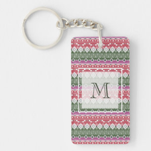 Aztec pattern, stripes . keychain