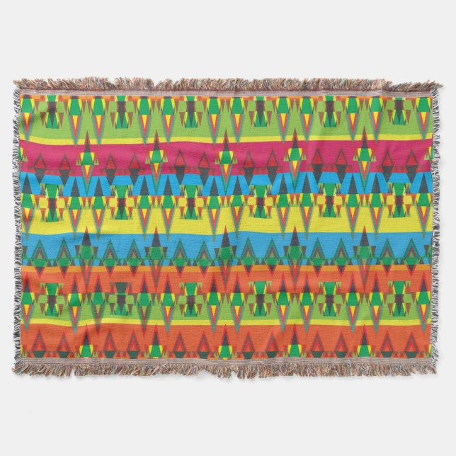 Aztec Pattern Throw Blanket (Front)