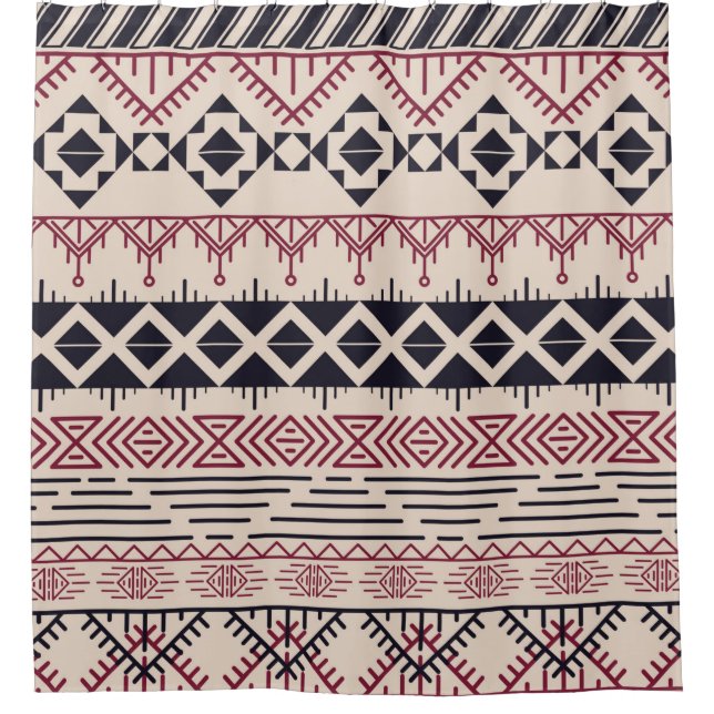 Aztec pattern. Vintage tribal background Shower Curtain (Front)