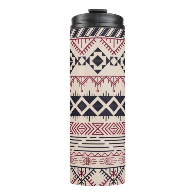 Aztec pattern. Vintage tribal background Thermal Tumbler (Front)