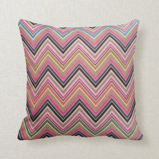 Aztec Pink Red Green Chevron Girly Pattern Throw Pillow