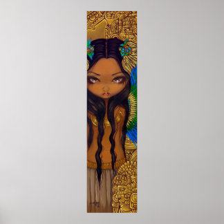 Aztec Princess ART PRINT Mayan Big Eye Art