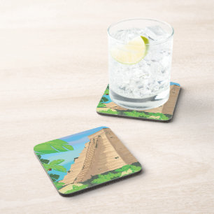 Aztec Pyramid Beverage Coaster