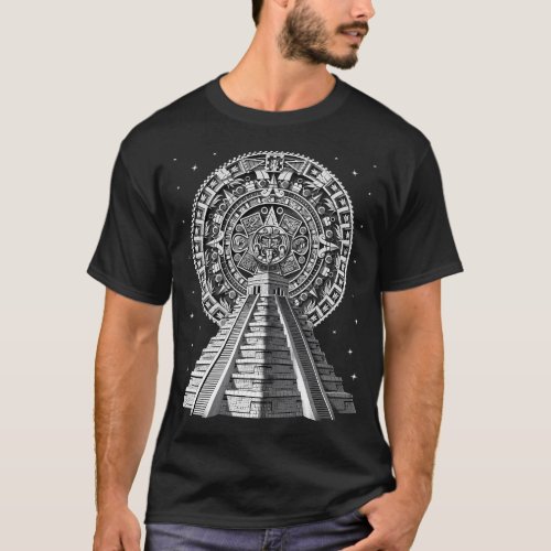 Aztec Pyramid Calendar T-Shirt