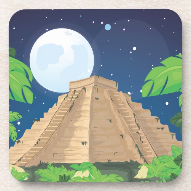 Aztec Pyramid Drink Coaster (Front)
