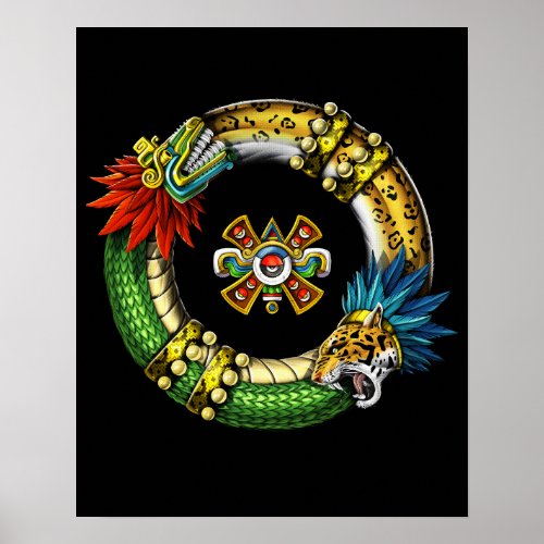 Aztec Quetzalcoatl Jaguar Poster