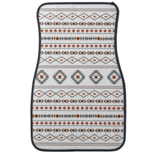 Aztec Reds Grays White Mixed Motifs Pattern Car Floor Mat