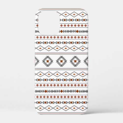 Aztec Reds Grays White Mixed Motifs Pattern iPhone 12 Mini Case