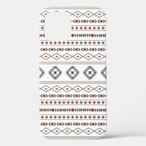 Aztec Reds Grays White Mixed Motifs Pattern iPhone 12 Pro Case