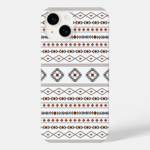 Aztec Reds Grays White Mixed Motifs Pattern Case_Mate iPhone 14 Case