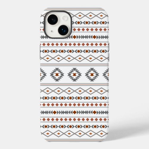 Aztec Reds Grays White Mixed Motifs Pattern Case_Mate iPhone 14 Plus Case