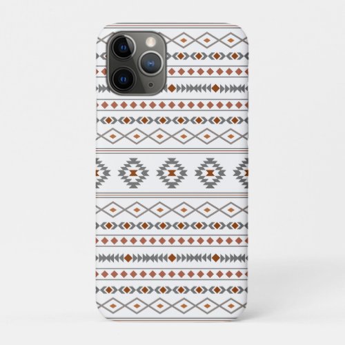 Aztec Reds Grays White Mixed Motifs Pattern iPhone 11 Pro Case