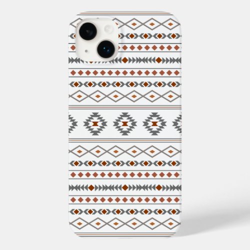 Aztec Reds Grays White Mixed Motifs Pattern Case_Mate iPhone 14 Plus Case