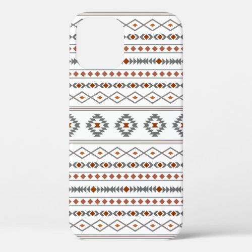 Aztec Reds Grays White Mixed Motifs Pattern iPhone 12 Pro Case