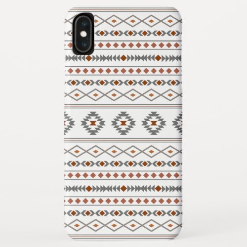 Aztec Reds Grays White Mixed Motifs Pattern iPhone XS Max Case