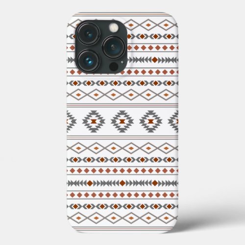 Aztec Reds Grays White Mixed Motifs Pattern iPhone 13 Pro Case