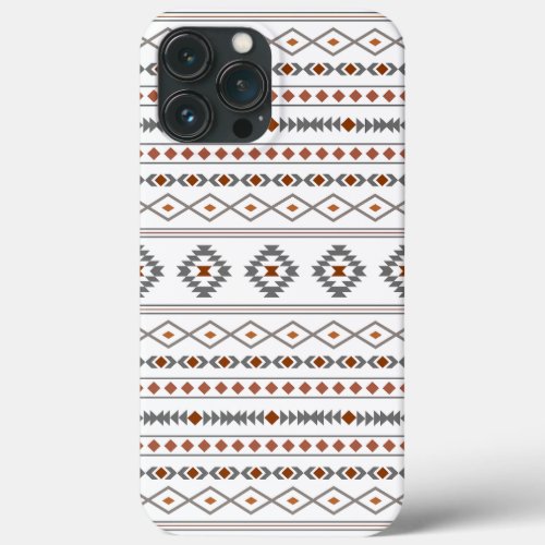 Aztec Reds Grays White Mixed Motifs Pattern iPhone 13 Pro Max Case