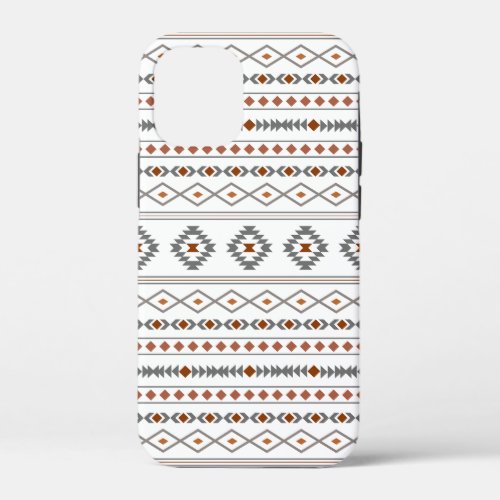 Aztec Reds Grays White Mixed Motifs Pattern iPhone 12 Mini Case