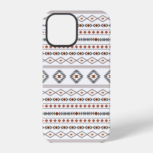 Aztec Reds Grays White Mixed Motifs Pattern iPhone 12 Pro Case