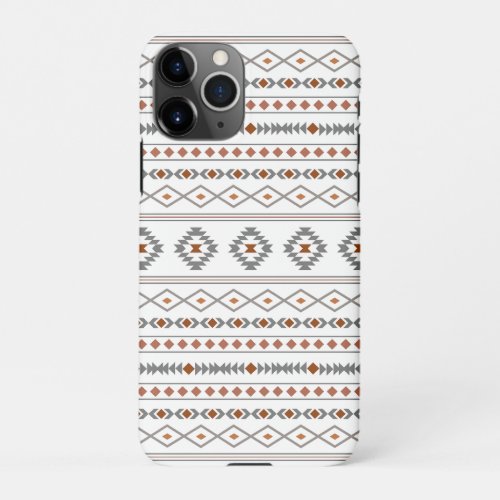 Aztec Reds Grays White Mixed Motifs Pattern iPhone 11Pro Case