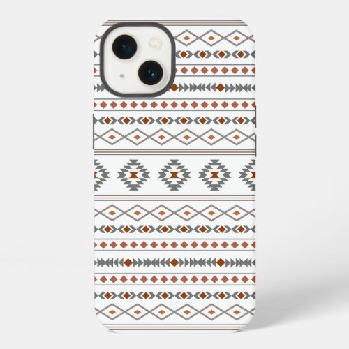 Aztec Reds Grays White Mixed Motifs Pattern iPhone 13 Case